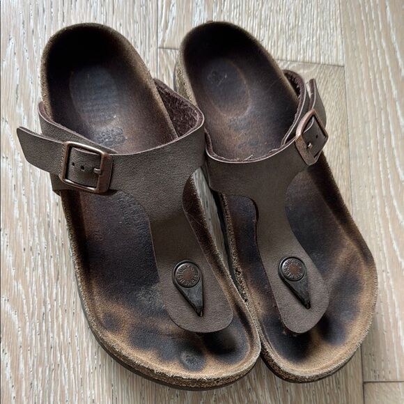 Birkenstock Gizeh Sandal Brown Sz33 - Picture 1 of 12